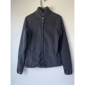 The North Face Jacket Women's Small Black Fleece Full Zip Thumbs Holes​​​